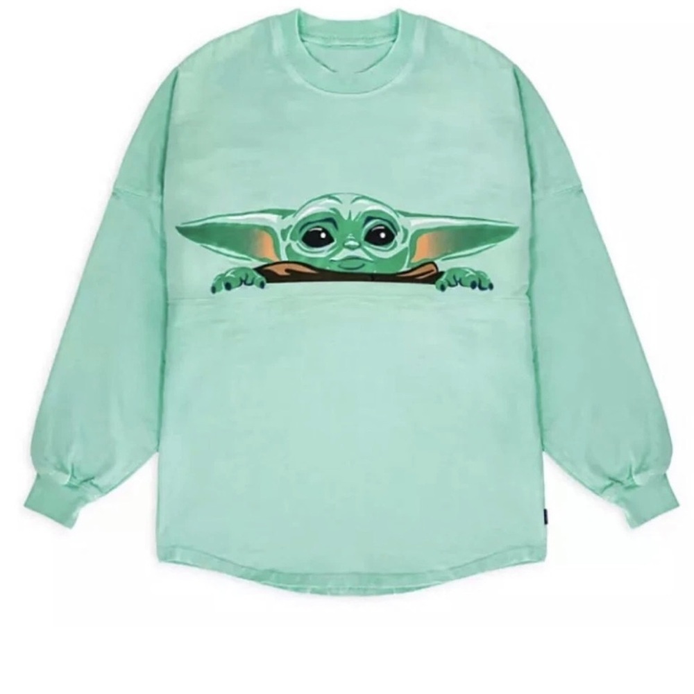 Disney Parks Star Wars The Mandalorian Baby Yoda Spirit Jersey Pullover Shirt XS - Picture 1 of 5